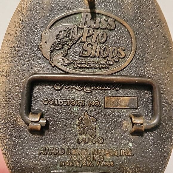 Vtg Whitetail Deer Buck Bass Pro Shops 1st Edition #34 Belt Buckle Solid Brass - Picture 4 of 6